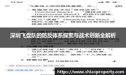 深圳飞盘队的防反体系探索与战术创新全解析